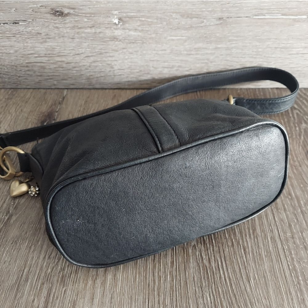 Vintage 90s St. John's Bay Genuine Black Leather Purse Shoulder Bag  - Picture 4 of 6